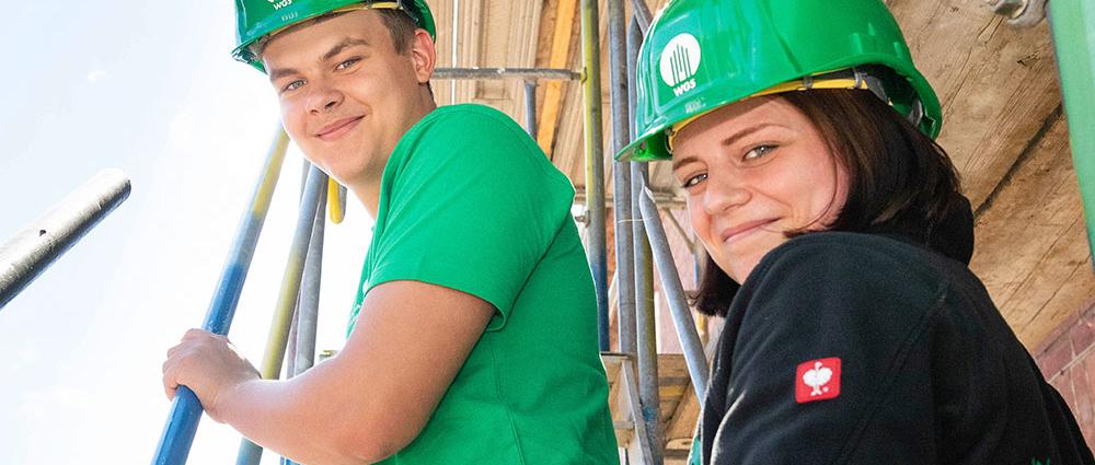 V.l.: Nikolas Giese und Maria Voigt haben bereits die erste Baustelle besucht