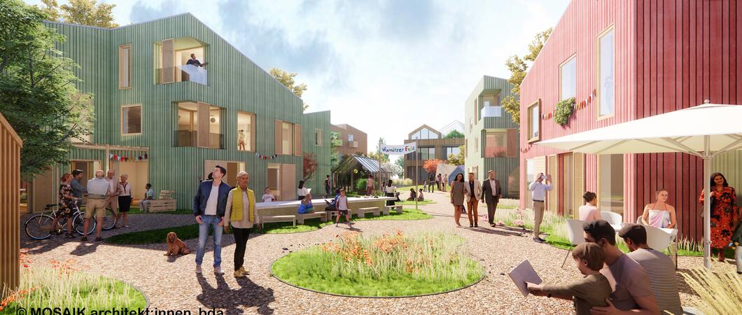In Warnitz soll ein neuartiges Städteprojekt entstehen, Fotos: MOSAIK architekt:innen bda, LGE