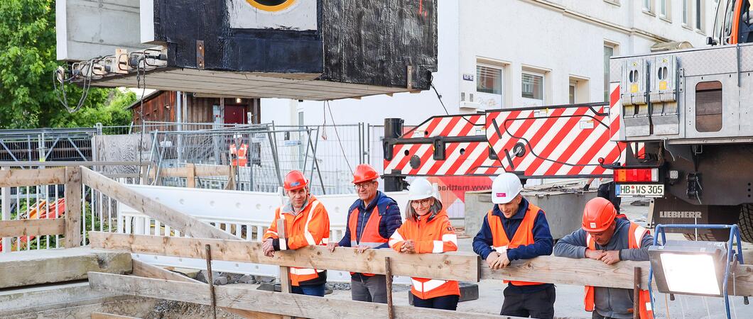 Spektakuläre Szenen spielten sich an der Baustelle ab