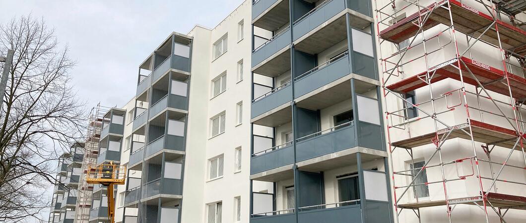 Im Februar sind die ersten glücklichen Mieter in die frisch fertiggestellten Wohnungen in der Anne-Frank-Straße gezogen