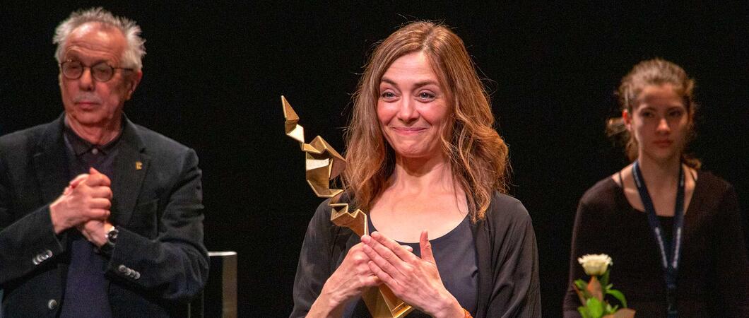 Preispatin Julia Richter als Jurorin des FILMKUNSTFESTs MV 2023, Foto: FILMLAND MV/Jörn Manzke