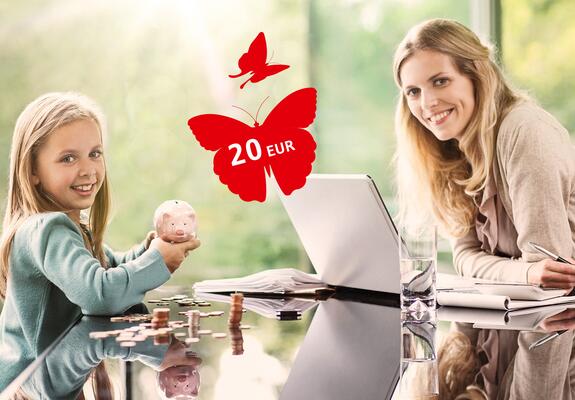 Kostenfreies Girokonto für Kinder und Jugendliche mit 20 Euro Startguthaben als Willkommensgeschenk. Foto: DSV
