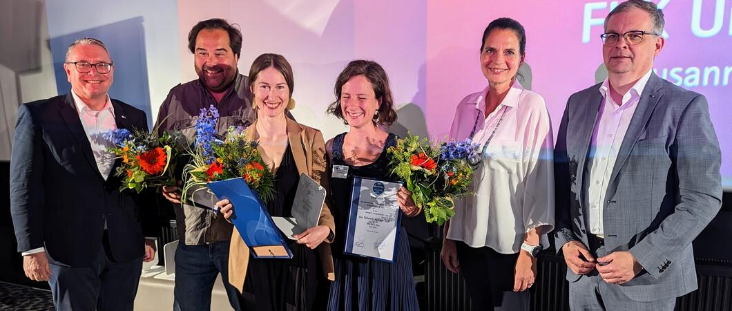 V.l.n.r: Siegbert Eisenach, Martin Neuhaus, Susanne Meletzki, Lisa-Maria Kähn, Ines Jesse und Matthias Behlke, Foto: IHK Schwerin