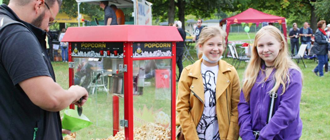 Pause an der Popcornmaschine – für viele in Mueßer Holz ein Highlight