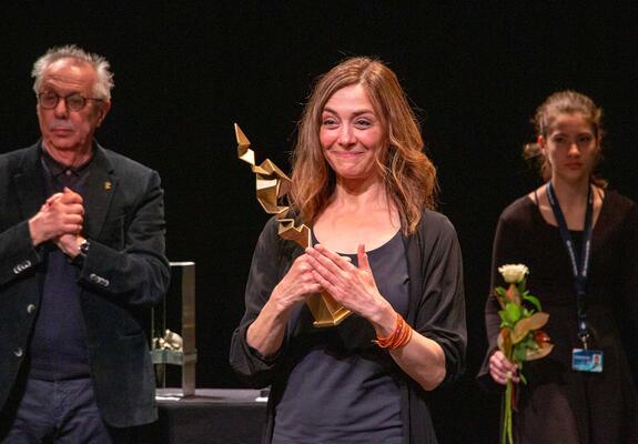 Preispatin Julia Richter als Jurorin des FILMKUNSTFESTs MV 2023, Foto: FILMLAND MV/Jörn Manzke