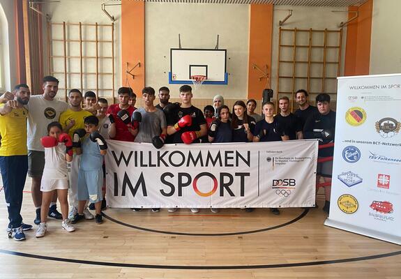 Der BC Traktor Schwerin beim Projket „Willkommen im Sport“, Foto: Boxclub Traktor Schwerin