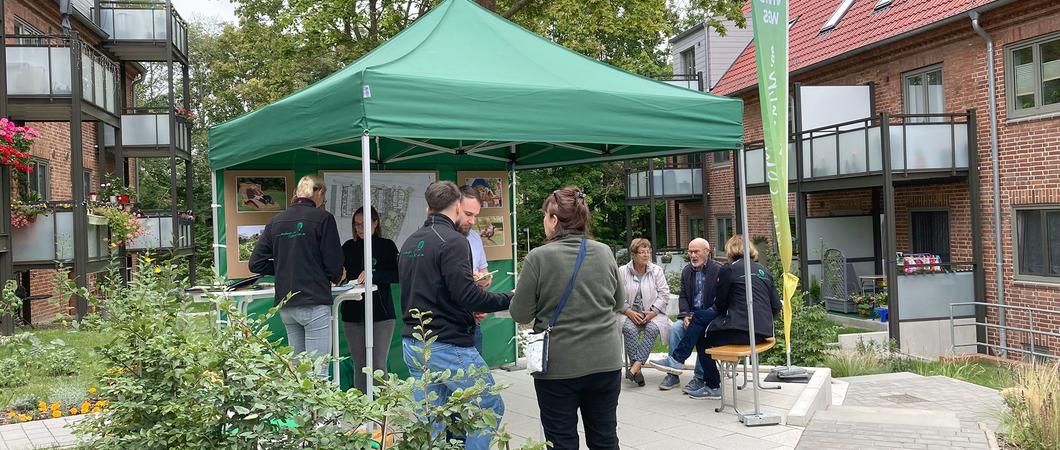 Beim Crowdinvesting-Projekt „Wohnglück am See“ beteiligen sich Anleger ﬁnanziell an der Wohnumfeldgestaltung in der Möwenburgstraße 35-59, Foto: WGS