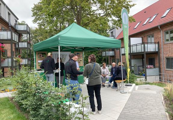Beim Crowdinvesting-Projekt „Wohnglück am See“ beteiligen sich Anleger ﬁnanziell an der Wohnumfeldgestaltung in der Möwenburgstraße 35-59, Foto: WGS