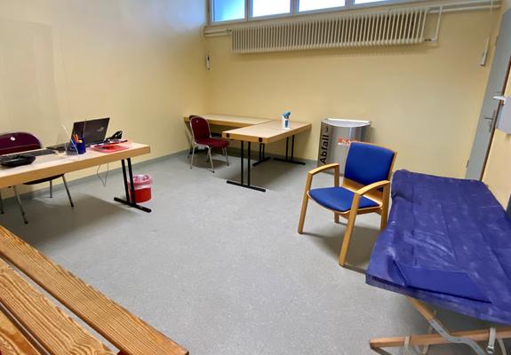 So sieht ein typisches Impfzimmer im Zentrum aus