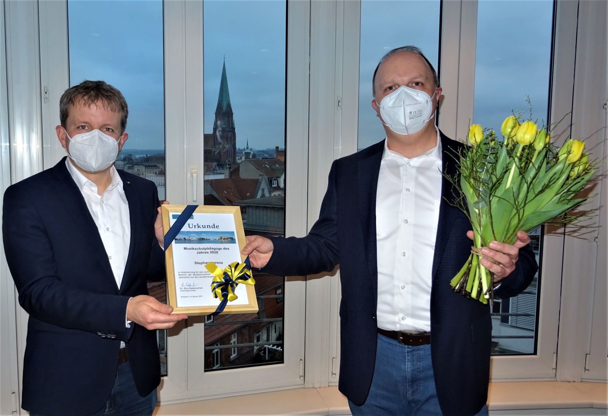 Stephan Lorenz (r.). lehrt am Konservatorium Schwerin Posaune
